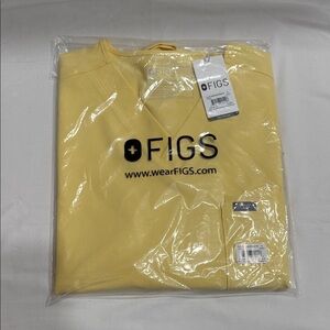 Figs Butter Yellow Scrub Top